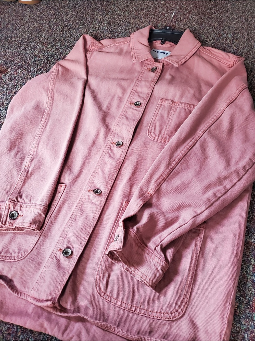 Old Navy Pink Denim Jacket Button Up